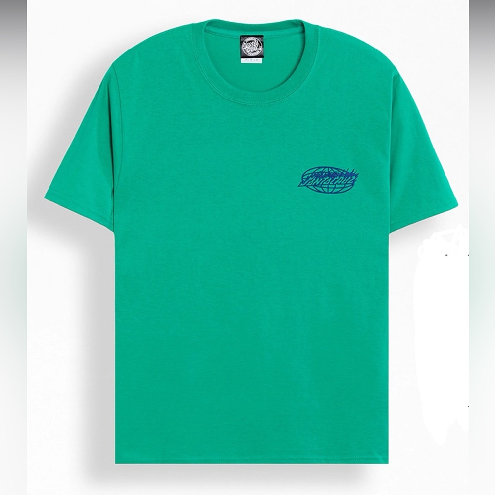 Green | Santa Cruz Global Flame Dot Mono | Short Sleeve T-Shirt